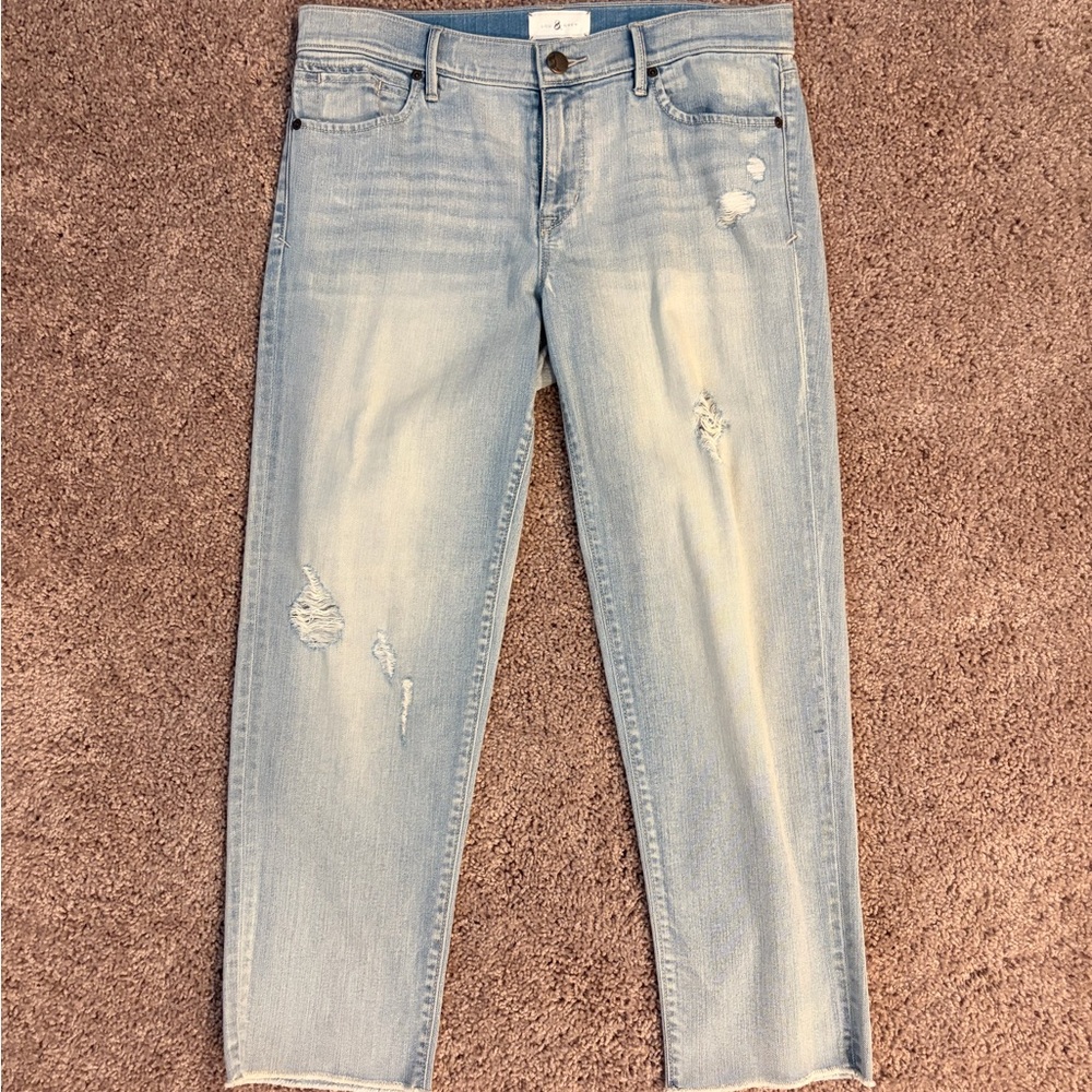 NWOT! Lou & Grey Light Blue Slouchy Straight Crop Jeans